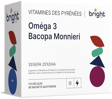 Omega 3 TG, Bacopa Monnieri, L-Tyrosine, Cafeína - SmartAbsorb™ | para la función cerebral, la memoria y la energía | 56 sobres diarios