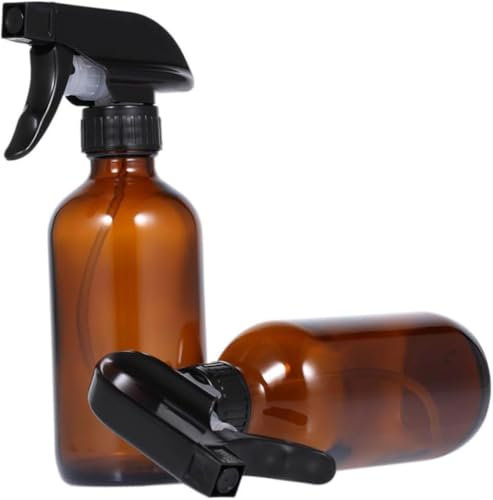 Vattenkannor for krukväxt Trädgårdsblomma, pip Vattenkanna for utomhusbevattning av växterSmå sprayflaskor Set med 2 500 ml vattenkanna i glas Tryckspruta for växter Hemstädning Frisör Brun(7.2X7.2X22