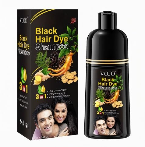 Shampoo Colorante Castano Scuro Donna Uomo, 500ML Shampoo Colorante Capelli Bianchi, Hair Dye 3 in 1, Colore e Duratura, Tintura per Capelli per Uomini Donne (Castano Scuro)