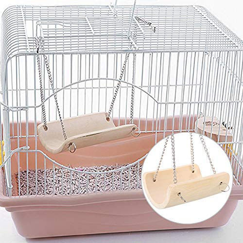 Yctze Balançoire en Bois pour Hamsters pour Petits Animaux – Jouet à Suspendre Amusant pour Cages pour Animaux de Compagnie – Accessoires d'escalade Sûrs et Non Toxiques pour Hamsters, Gerbilles et