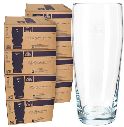 MamboCat 96er Set Willibecher 0,5 L geeicht I Biergläser aus klarem Glas mit Eichstrich I Trinkgläser für Bier, Wasser, Cocktails & Softgetränke ideal für Gastro, Bars & Restaurants