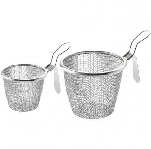 Nudelsil, Hot Pot Sil Set - 2-pack (liten och stor) Kort handtag rostfritt stål pastakorg för matlagning, ramen, soppa och grytnudlar