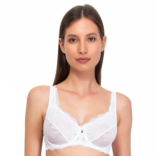 SIèLEI Reggiseno Francese con Ferretto Coppa C e con regolatore supplementare Art. 2442 (4 IT 85 C/EUR 38 UK/USA, Bianco)