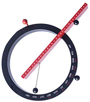 Healifty ewiger kalender kreative magnetische handschalter permanent ewiger kalender für home office desktop dekoration (schwarz und rot)