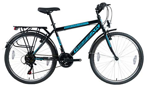 Rezzak 26 Zoll Fahrrad Herren Fahrrad Jungenfahrrad Herren Kinderfahrrad City Bike 21 Gang Schwarz Blau NEU -046