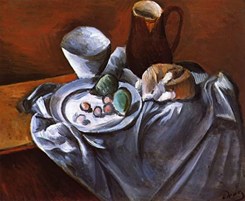 5D DIY Diamant Peinture Kits André Derain Nature Morte avec Poires et Bol Point De Croix Mosaïque Broderie Strass Pleine Ronde Perceuse Manuel Passe-Temps Décor À La Maison 40x50cm