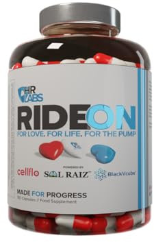 HR Labs Ride On, Health and Longevity Support Superfoods for Mind & Body with Maca, Green Tea Extract, Pomegranate and Black Ginger, 180 Capsules (Unflavoured)