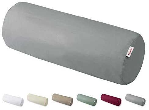 beties BasicSoft XL Nackenrollenhülle ca. 25x70 cm 100% Baumwolle Jersey Rücken/-Bein-Rolle Nackenrollen-Bezug Lagerung Schwangerschaft - Silber-grau