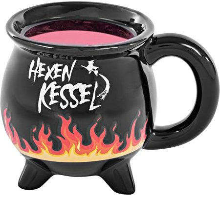 ootb Tasse Becher »Hexenkessel« Keramik Zauber-Effekt reagiert auf Wärme Hot & Cold 400 ml