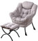YOTATING Bequemer Sessel mit Fußhocker, Lazy Chair mit Ottomane, Freizeit-Akzentstuhl, Relax-Lounge-Sessel mit Armlehnen & Seitentasche für Wohnzimmer, Schlafzimmer & kleine Räume, Hellgrau