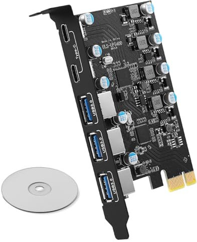 HUAJINGKEJI PCIe4.0 X16 Card 10Gbps 4 Port PCIE Expansion Card PC Internal USB Hub PCIe X16 To NVMe Card For Desktop PC