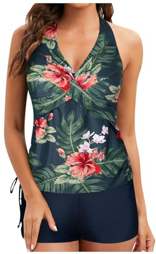 Maillot de Bain 2 Pieces Femme Bandeau Maillot'de Bain Femme Maillot Push Up Bas de Maillot de Bain Taille Haute Ensemble Maillot de Bain Bikini Maillot Transbronzant Femme