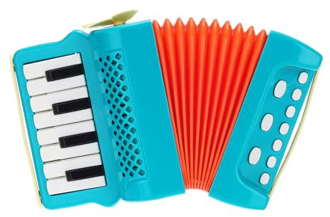QUARKZMAN Akkordeon 10 Tasten Klavier Ziehharmonika Mini Musikinstrument Geschenke für Erwachsene Anfänger Bildung, Blau
