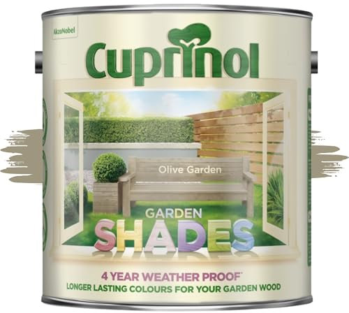AOC24 Garden Fence Shade Paint - Exterior Wood Paint for Sheds, Fences - Water-Based, Quick Drying 1 Hour - Use on Wood, Terracotta, Stone, Brick - Outdoor Garden (Olive garden, 2.5 Liters)