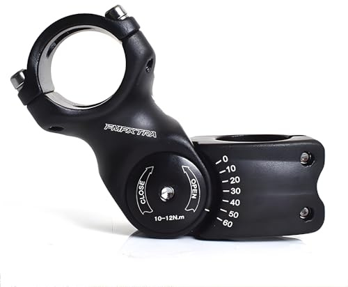 ENGWE MTB Vástago Ajustable de 25,4 mm y 31,8 mm, ± 60 Grados de aleación de Aluminio, vástago Corto para Manillar para Bicicletas de montaña, Bicicleta de Carretera, BMX, Ciclismo (31,8 x 90 mm)