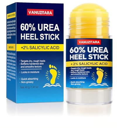 Urea Cream 60% with 2% Salicylic Acid, Foot Cream 60 Percent for Feet & Hands, Maximum Strength Urea Stick for Rough, Dry Cracked Feet Hands Elbows, Callus Remover, Skin Softener Balm 1.41oz