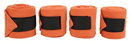 4pcs Horse Leg Wrap Self Adhesive Bandages, Fleece Horse Leg Support Wraps, Double Sided Flannel Horse Leg Bandage for Training Exercising, Compression Bandage for Riding Lunging S (Orange)