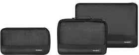 Samsonite TA Revolution - Packningskuber Set 3 Delar, Högkvalitativ Rese- & Resväskeorganisatör, Packningskuber för Semester, Bagageorganisatör för Resväska och Ryggsäck, Svart