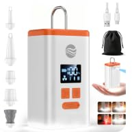 Mini Bomba Eléctrica de Aire 4.8 kPa, Inflador Eléctrico con Linterna de Camping, Inflado y Desinflado Rápido de 300L/min, Portátil para Camas Inflables Flotador Bolsas Vacío Ropa, Viajes y Aire Libre