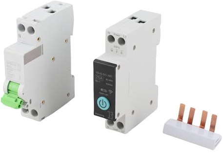 Tomvorks Intelligent WiFi Kretsbrytare Fjärrkontroll APP för Smarta Hem, Flamskyddande Material (1P-25A med mätfunktion)