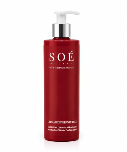 SOÉ Milano Crema Rigenerante Piedi – 10% Urea, Colostro e Acido Ialuronico – Crema Idratante Intensiva per Piedi Secchi e Screpolati – Assorbimento Rapido – 250 ml - MADE IN ITALY