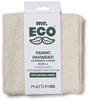 martini SPA - Mr.Eco - Panno pavimenti con fibre di bambù e cotone, 50x50 cm, 1 unità - MADE IN ITALY -