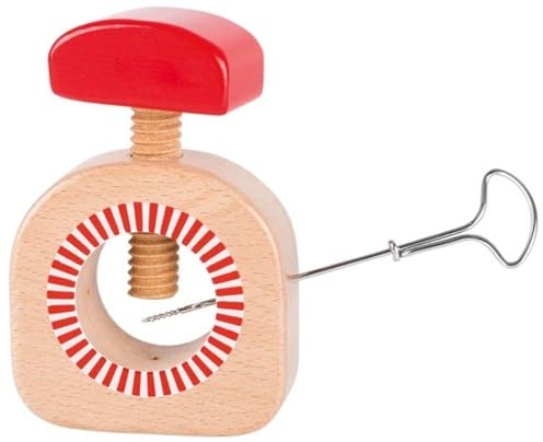Kastanienbohrer, Peggy Diggledey: H= 10 cm, Buchenholz mit Metallbohrer, per Stück