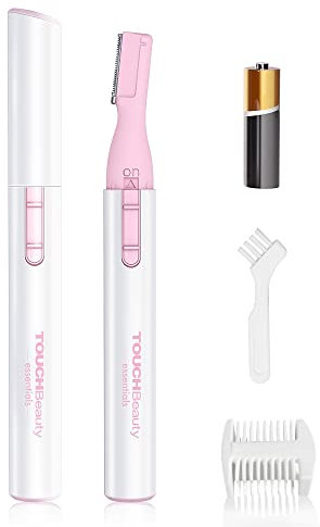 TOUCHBeauty Augenbrauentrimmer Elektrischer Korrekturtrimmer Kabellos für Damen,Augenbrauenrasierer Augenbrauenschneider Präzisionstrimmer mit Führungskamm, Batteriebetrieben, Rosa AG-815P