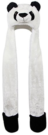 Bioterti Bonnet fantaisie en peluche : taille unique pour adultes et enfants/bonnet doux et chaud (panda)