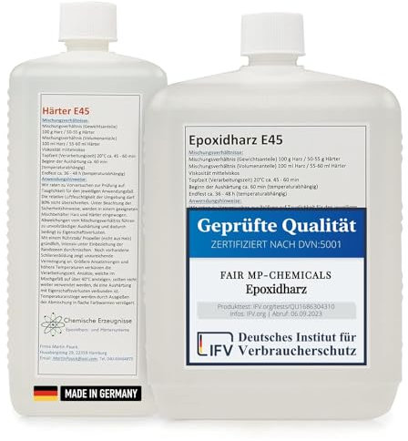 6 kg Epoxidharz Set - 2K - Transparent Epoxydharz Gießen + Härter für Schmuck, Kunstwerke, Handwerk und mehr - Laminierharz - (1,75kg - 20kg)