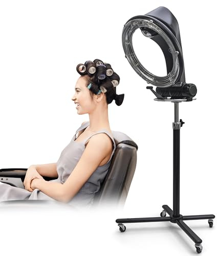 Hair Dryer Hood Hair Hot Air Round Heating Styling Machine Hair Color Processor Dryers Styler Orbiting Rotating Professional Hairdryers for Women for Salon SPA Elitzia ETFDXL02 (Standing)