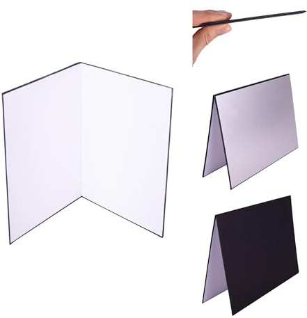 Lens-Aid Superficie riflettente pieghevole 3in1 per studio fotografico: cartoncino riflettente per regolare la luminosità e gestire l’illuminazione, di colore bianco, nero, argento