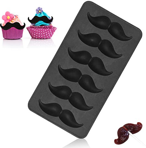 HERCHR Moules décoratifs en silicone en forme de Moustache pour glaçons, chocolat, fondant, décoration de gâteau