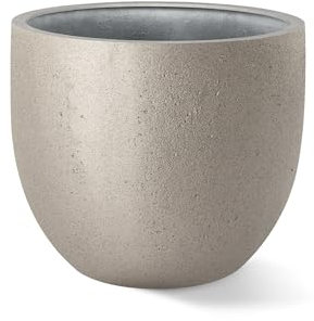 Luca Lifestyle Pflanzkübel ''Grigio New Egg Pot'' Metallic Champagne Rund Fiberglas *5 Jahre Garantie* - 65x65x54 cm - Premium Qualität - F6617