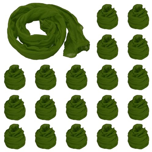 PATIKIL Tela de Flores de Media 20 Piezas de Material de Malla de Nylon para Hacer Flores de Media de Seda Tensil para Manualidades de Boda Decoración del Hogar Verde Militar