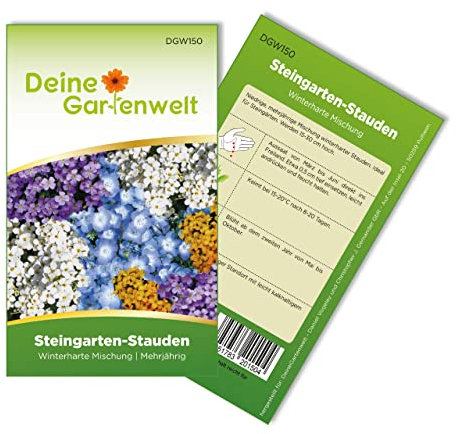 Steingarten-Stauden Winterharte Mischung Samen - Steingartensamen - Blumensamen - Saatgut für 100 Pflanzen