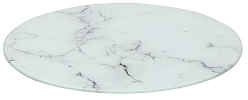 Harbour Housewares Round Glass Chopping Board - 30cm - Marble - 1x Tempered Heat-Resistant Home Kitchen Worktop Saver Hob Cooker Stove Top Surface Protector Cover Cutting Boards