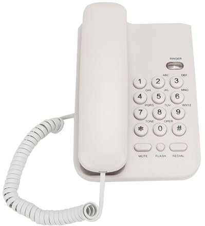 Cocoarm Corded Wall Mount Phone No Battery Required Landline for Home Office Hotel UK Telephone Line White Color