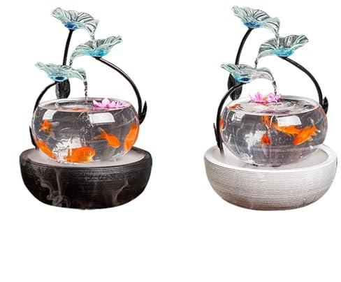 MENGLI-2024 Floor Standing Water Fountain Home Fish Tank, Living Room Circulation Water Decoration Fountain, Office Courtyard Decoration Freestanding Fountain(White)