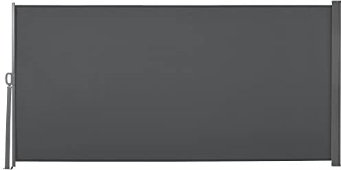 Outsunny Tenda Laterale Retrattile con Maniglia, Frangivista Balcone in Metallo e Poliestere 180 g/m², Anti UV, per Balcone Giardino ed Esterno, 300x160 cm, Grigio