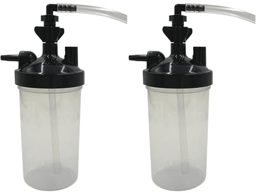 Universal Oxygen Humidifier Bubbler Bottle 350ml with Pressure Relief Valve & 12 Adapter Tubing (2)