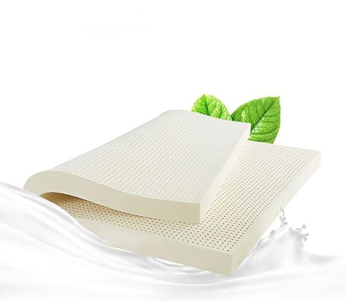 Materasso in lattice naturale al 100%, morbido, ortopedico a 7 zone, sfoderabile, spessore 5 cm, comfort ideale e supporto per il sonno, dimensioni 150 x 200 cm