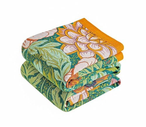 Tvqbxp Boho Blanket Soft Muslin Boho Throw Blanket 100% Cotton Blanket All Seasons Reversible Rustic Floral Printed Vintage Rustic Farmhouse Decor Throw for Sofa Couch Chair (Green, 50x60)
