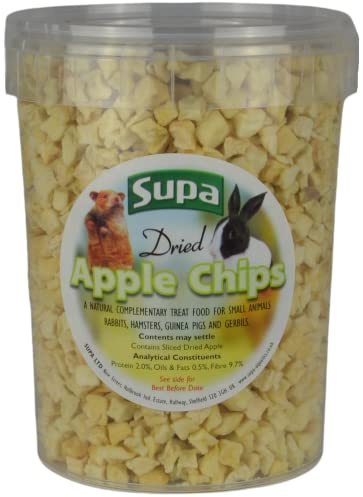 Supa Small Animal Apple Chips Tub, 1 Litre | Made From Human Grade Food Material | Excellent Treat For Your Pet