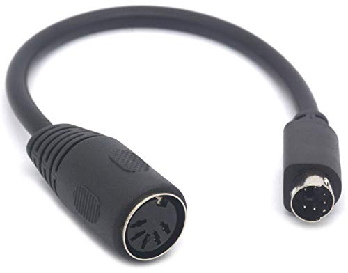 OpenII PS/2 to AT Keyboard Cable Adapter - 6 Pin Mini Din Male to 5 Pin MIDI Female Keyboard Adaptor (5 Female To 6 Male)