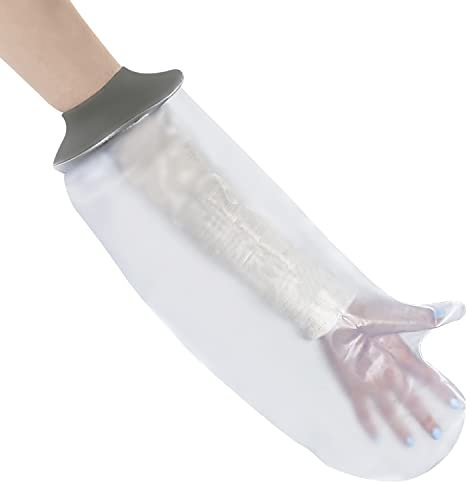 Blocka-wear Waterproof Cast Cover Arm Adult for Shower & Bath - Reusable Broken Arm Protector Sleeve Made With Stretchy Neoprene Seal & PVC Body – S-M, 57cm x 24cm, Grey