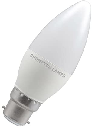Crompton Lámparas LED Vela 5W BC-B22d Regulable (40W Equivale) 4000K Blanco frío Opal 470lm BC Bayoneta B22 Bombilla de luz esmerilada