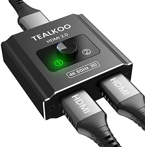 Switch HDMI 4K@60Hz Bidirezionale Sdoppiatore 2x1/1x2, Supporta 1080P 3D HDR, UHD, HDCP2.2, Splitter Per TV, Fire Stick, PS5/4/3, SKYQ, PC