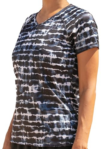 Kanu Surf Womens, UPF 50+ Short Sleeved Active Swim Shirt Rash Guard & Workout Top, Harmony Navy, Small