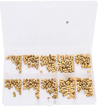 280Pcs Brass Knurled Nuts Brass Threaded Insert Brass Knurled Thumb Screws Brass Knurled Head Thumb Screws Brass Knurled Head Screws